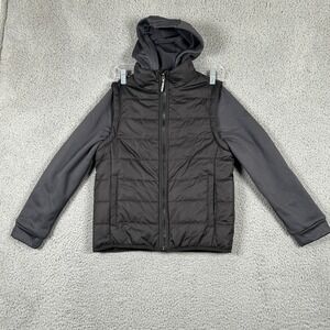 Pacific Trail Boys Puffer Vest with Hoodie Jacket Black Size M 10 12